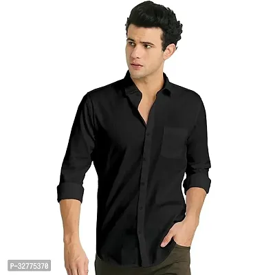 Reliable Polyester Solid Long Sleeves Casual Shirts For Men-thumb0