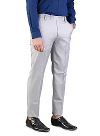 CHARLIE CARLOS Men's Regular Fit Formal Trousers/Pants (Polyester Viscose Blend,38) Men Grey-thumb3