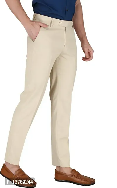 Elegant Polyester Solid  Formal Trousers For Men- 2 Pieces-thumb4