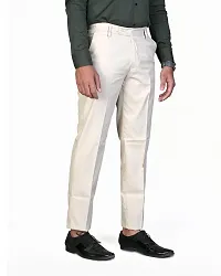 Men's Beige Regular Fit Formal Trousers-thumb3