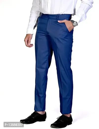 Stylish Viscose Rayon Solid Formal Trousers For Men- 2 Pieces-thumb5