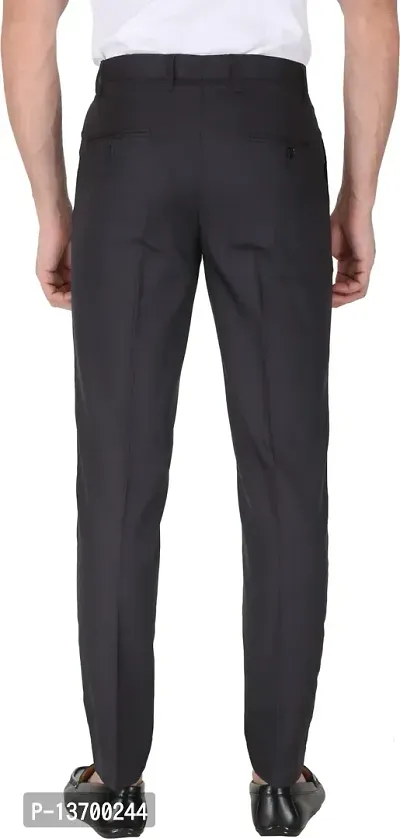 Elegant Polyester Solid  Formal Trousers For Men- 2 Pieces-thumb2