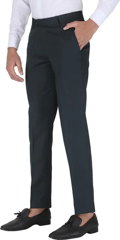 Buy IndiWeaves Rayon Regular fit Formal Trouser for MensBlackSize32 at  Amazonin