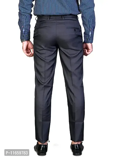 CHARLIE CARLOS Men's Regular Fit Formal Trousers/Pants (Polyester Viscose Blend,34) Men Dark Blue-thumb4