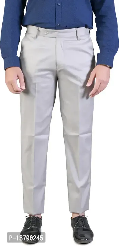 Elegant Polyester Blend Solid Formal Trousers For Men- 2 Pieces-thumb3