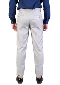 CHARLIE CARLOS Men's Regular Fit Formal Trousers/Pants (Polyester Viscose Blend,38) Men Grey-thumb1