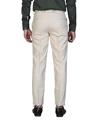 CHARLIE CARLOS Men's Regular Fit Formal Trousers/Pants (Polyester Viscose Blend,36) Fawn Beige-thumb1