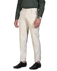 CHARLIE CARLOS Men's Regular Fit Formal Trousers/Pants (Polyester Viscose Blend,36) Fawn Beige-thumb2