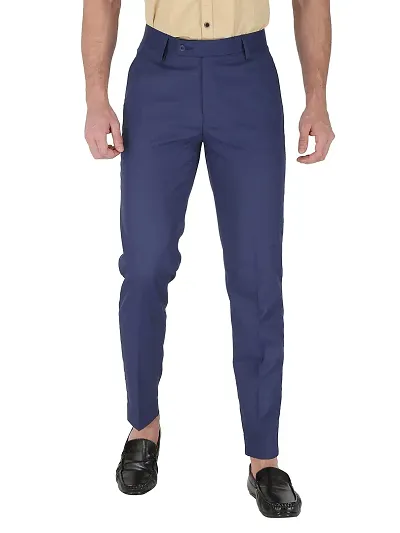 CHARLIE CARLOS Mens Regular Fit Formal Trousers