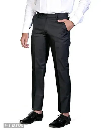 CHARLIE CARLOS Men's Regular Fit Formal Trousers (Polyester Viscose Blend, 38) Beige