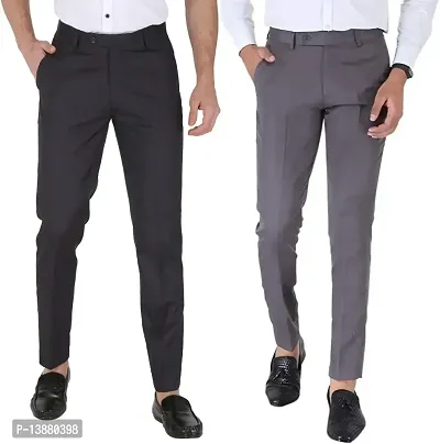 Stylish Viscose Rayon Solid Formal Trousers For Men- 2 Pieces-thumb0