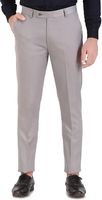 Slim Fit Gray Cotton Trousers – HolloMen