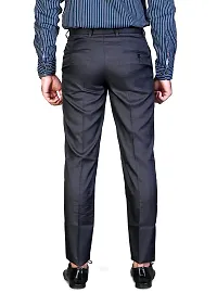 CHARLIE CARLOS Men's Regular Fit Formal Trousers (Polyester Viscose Blend, 38) Dark Blue-thumb1