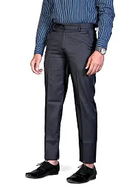 CHARLIE CARLOS Men's Regular Fit Formal Trousers/Pants (Polyester Viscose Blend,34) Men Dark Blue-thumb4