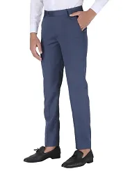 CHARLIE CARLOS Blue Formal Trouser Pant For Men-thumb2
