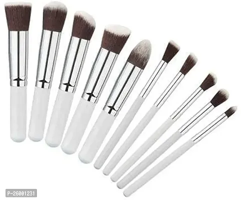 Makeup Brush Set Face And Eye Makeup Brushes Set Of 10 Pieces White-thumb0