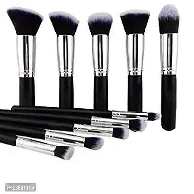 Makeup Brushes Set - Black, 10 Piece-thumb0