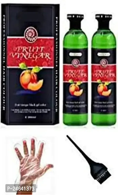 Urbanmac Fruit Vinegar Black Gel Color Professions Hair Colour, 500Mlx2 And Hair Color Dye Brush 1Pc Pack Of 2-thumb0