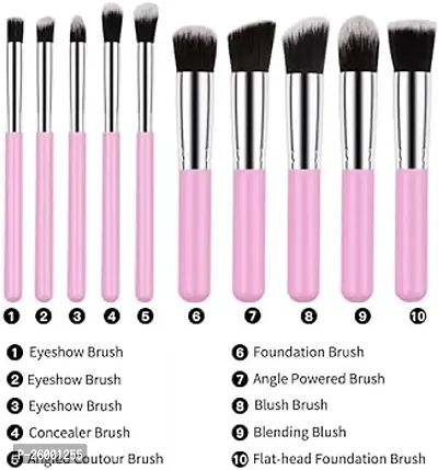 Makeup Brushes Set Pink Set Of 10-thumb0