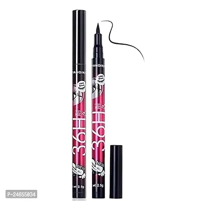 Eyeliner 36H Black Splash Proof Pencil Black Eye Liner For Beauty Makeup Kit Long Lasting Eye Black Pack of 1-thumb0