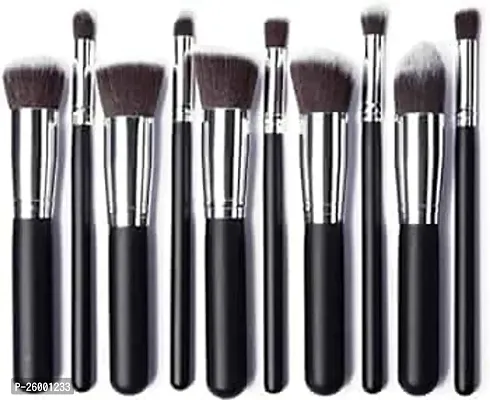 Makeup Brush Set Black Pack Of 10-thumb0