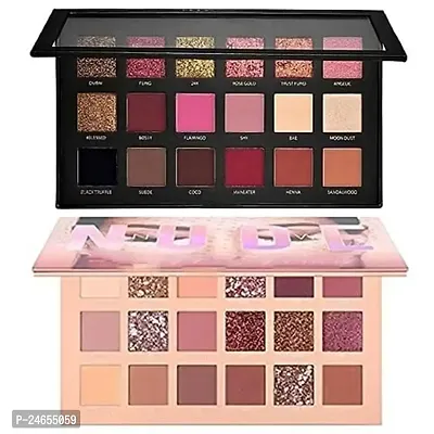 Nude And Rose Gold Eyeshadow Palette Combo, Shimmery Finish Pack of 2-thumb0