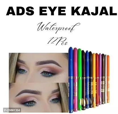 Multicolor Long Lasting Waterproof Kajal- Pack Of 12-thumb0