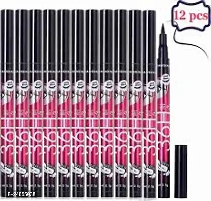 36H Eyeliner Precision Liquid Waterproof Lash Eyeliner Pencil Eye Liner, Water Resistant, Long-Lasting - Black, Pack Of 12-thumb0