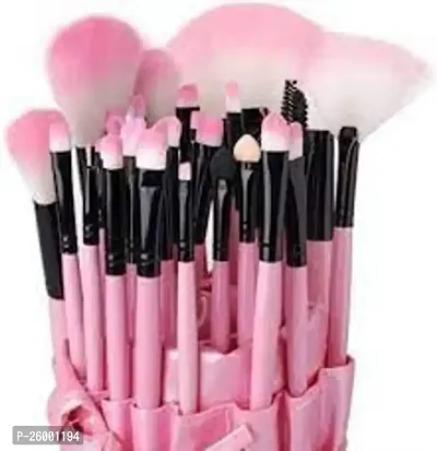 24 Piece Makeup Brush Set Pink-thumb0