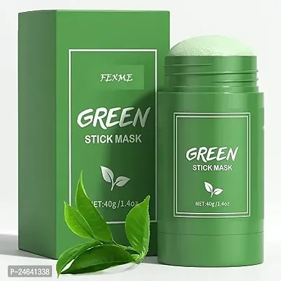 Green Tea Cleansing Mask Stick For Face Blackheads Whiteheads Oil Control Anti-Acne | Green Mask Stick For Men And Women | Pack Of 1-thumb0