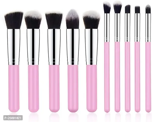 Premium Makeup Pink Brushes, 10Pcs-thumb0