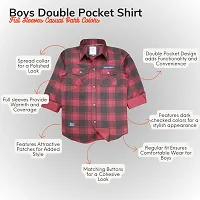 Stylish Multicoloured Cotton Checked Shirt For Boys-thumb2