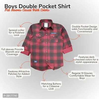 Stylish Multicoloured Cotton Checked Shirt For Boys-thumb3