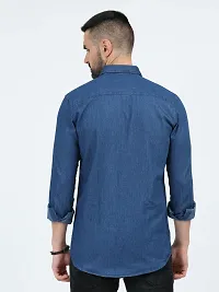 ROCKET SCIENCE Men Washed Casual Dark Blue Shirt-thumb1