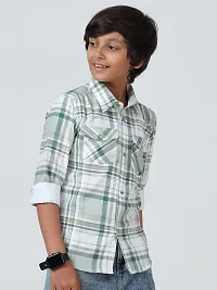 Stylish Multicoloured Cotton Checked Double Pocket Shirts For Boys-thumb3