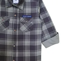 Stylish Multicoloured Cotton Checked Shirt For Boys-thumb3