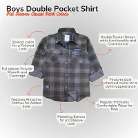 Stylish Multicoloured Cotton Checked Shirt For Boys-thumb2