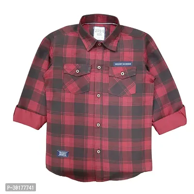 Stylish Multicoloured Cotton Checked Shirt For Boys-thumb0