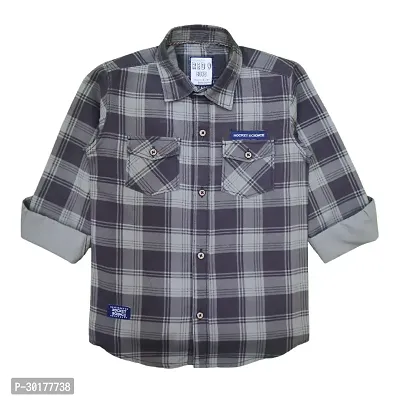 Stylish Multicoloured Cotton Checked Shirt For Boys-thumb0