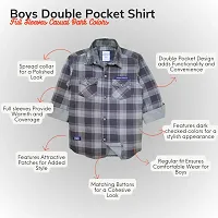 Stylish Multicoloured Cotton Checked Shirt For Boys-thumb2