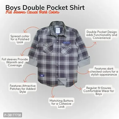 Stylish Multicoloured Cotton Checked Shirt For Boys-thumb3