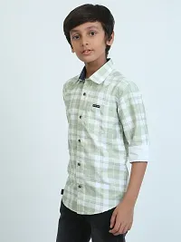 Stylish Multicoloured Cotton Checked Shirt For Boys-thumb3