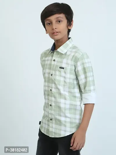 Stylish Multicoloured Cotton Checked Shirt For Boys-thumb4