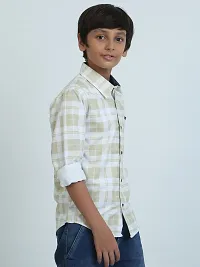 Stylish Multicoloured Cotton Checked Shirt For Boys-thumb1