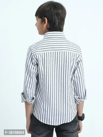 Stylish Black Color Cotton Striped Shirt For Boys-thumb5