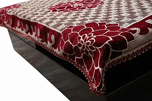 DOZIAZ Phulkari Design Velvet Table Cover/Cloth Heat Resistant Table Cover for Kitchen, Wedding Party, Events, Dinner || Pack of 1 || 36 x 54 Inches || MEHROON Colour.-thumb1
