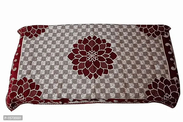 DOZIAZ Phulkari Design Velvet Table Cover/Cloth Heat Resistant Table Cover for Kitchen, Wedding Party, Events, Dinner || Pack of 1 || 36 x 54 Inches || MEHROON Colour.-thumb0