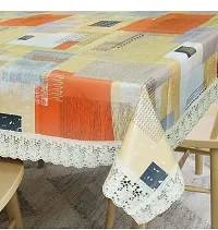 DOZIAZ Premium Center PVC Table Cover Rectangle Waterproof Multi Color  Design (Size 40 * 60 Inch, 150 * 100cm) (Orange Beige)-thumb2