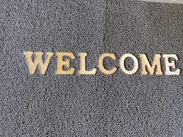 DOZIAZ Printed Welcome Door Mat|Strong PVC Material  Solid Print|Anti-Skid  Water Proof | Multicolour Option| Size Small 16 * 24 Inches  Medium 18 * 28 Inches (16 * 24 Inches, Grey)-thumb2