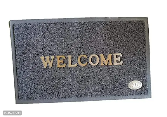 DOZIAZ Printed Welcome Door Mat|Strong PVC Material  Solid Print|Anti-Skid  Water Proof | Multicolour Option| Size Small 16 * 24 Inches  Medium 18 * 28 Inches (16 * 24 Inches, Grey)-thumb2